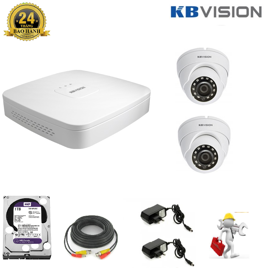 Trọn Bộ 2 Camera KBVISION 1.0 KX-1002-S4