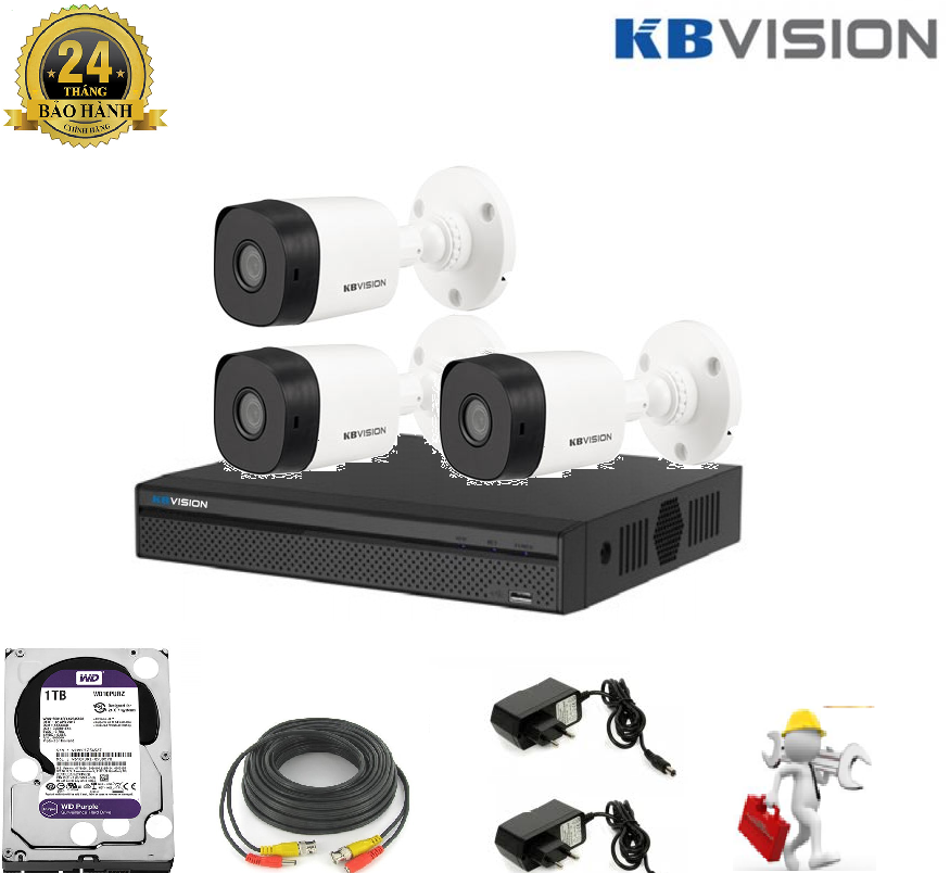 Trọn Bộ 3 Camera 2.0 KBVISION KX-2011S4