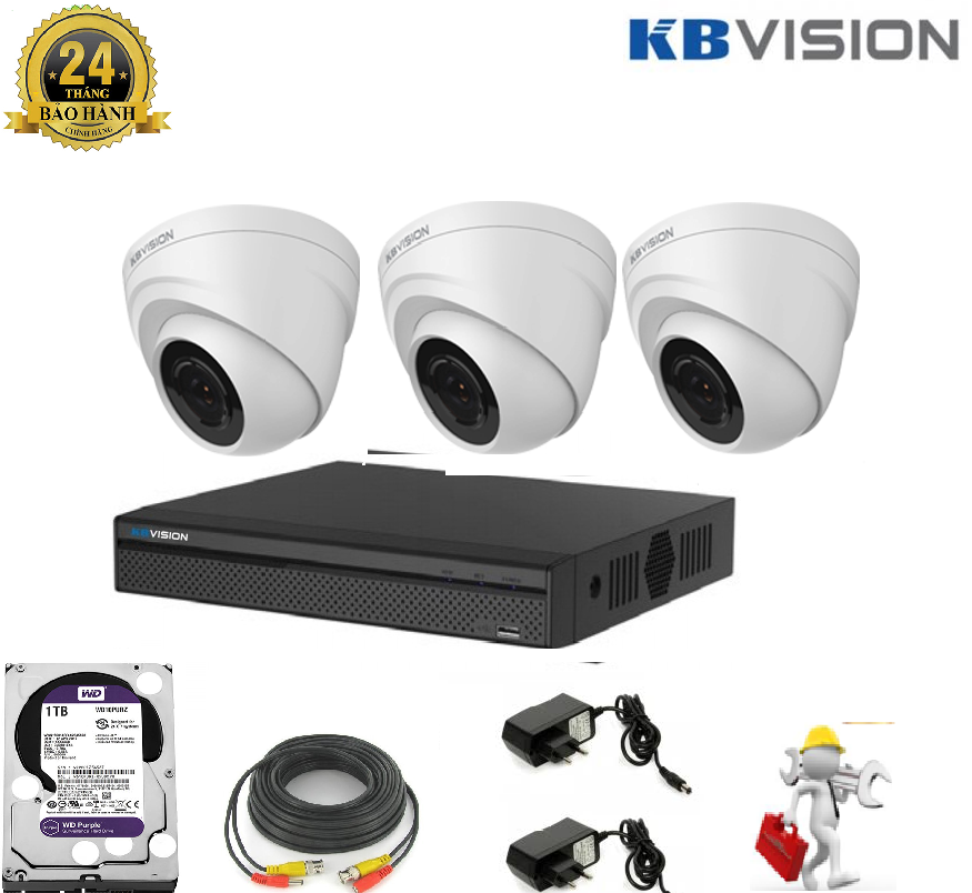 Trọn Bộ 3 Camera 2.0 KBVISION KX-2012C4