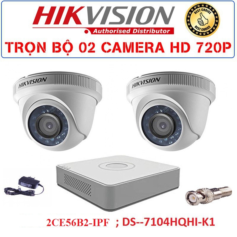 Trọn Bộ 2 Camera 2.0 Hikivision DS-2CE56B2-IPF