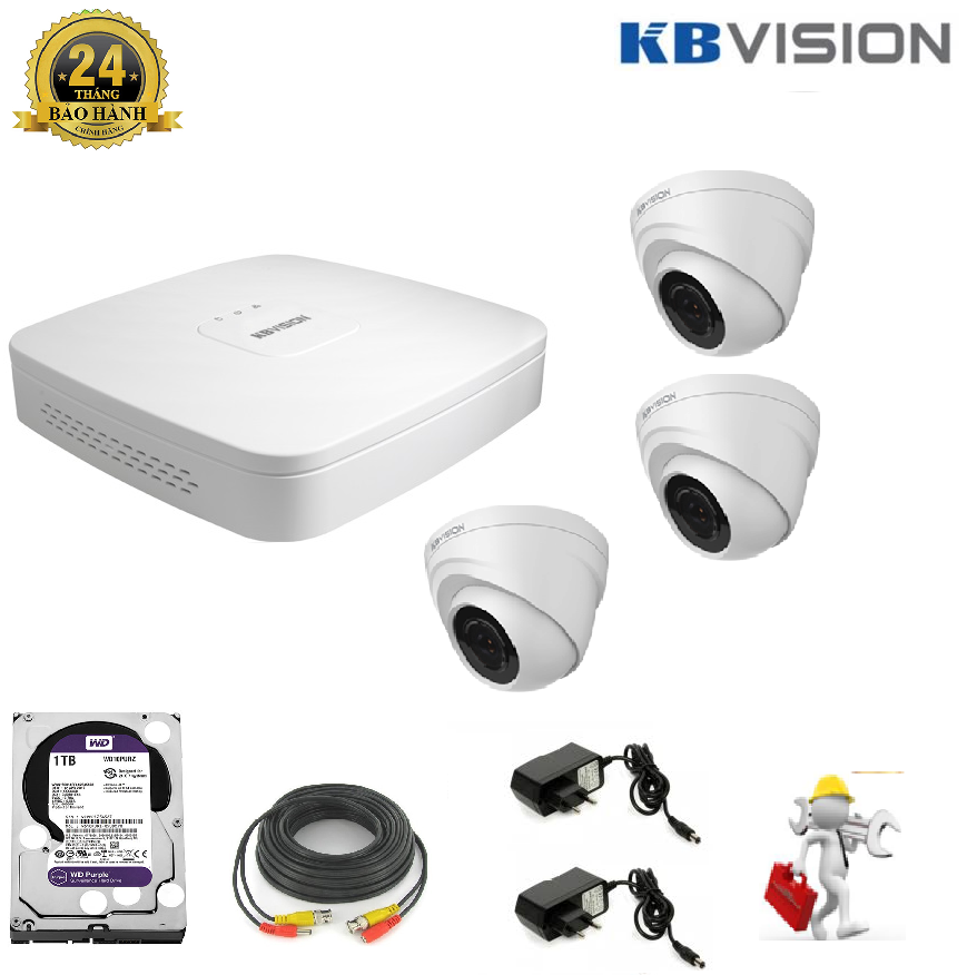 Trọn Bộ 3 Camera 1.0 KBVISION KX-1004C4