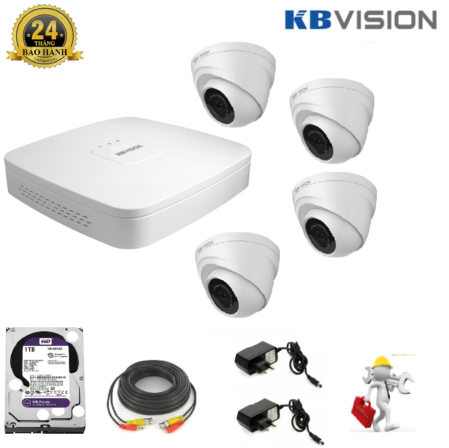 Trọn Bộ 4 Camera 1.0 KBVISION KX-1004C4