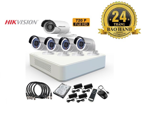 Trọn Bộ 5 Camera Hikvision 1.0 DS-2CE16C0T-IRP/IR