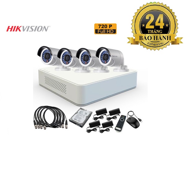 Trọn Bộ 4 Camera 1.0 Hilvision DS-2CE16C0T-IRP/IR