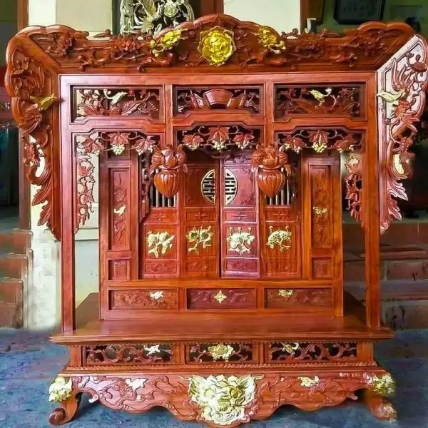 Khám Thờ Gỗ Gụ Sơn PU