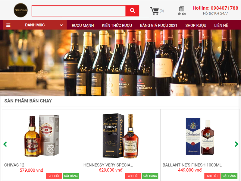 Thiết kế web rượu chuẩn seo
