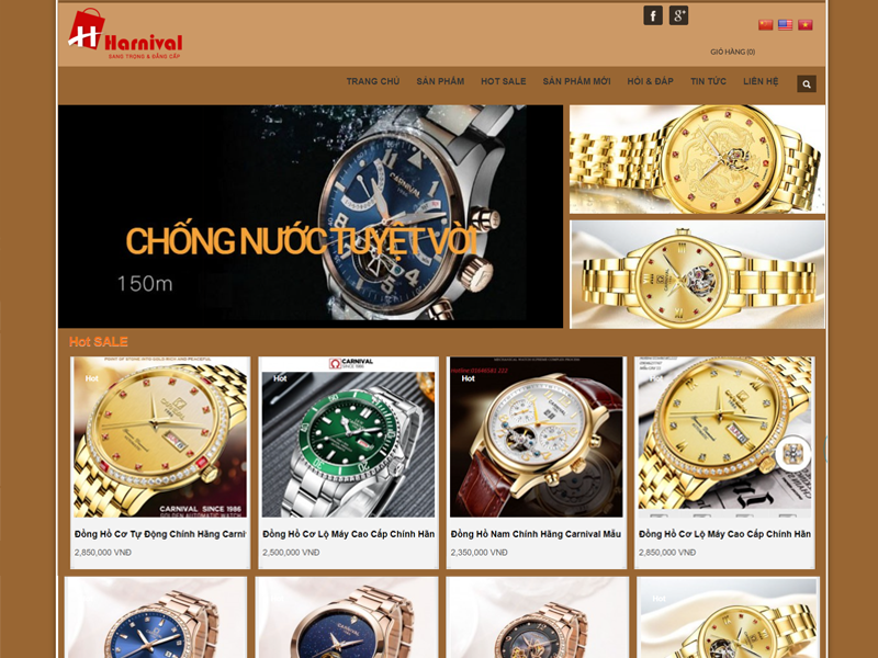 Thiết kế web đồng hồ giá rẻ chuẩn seo